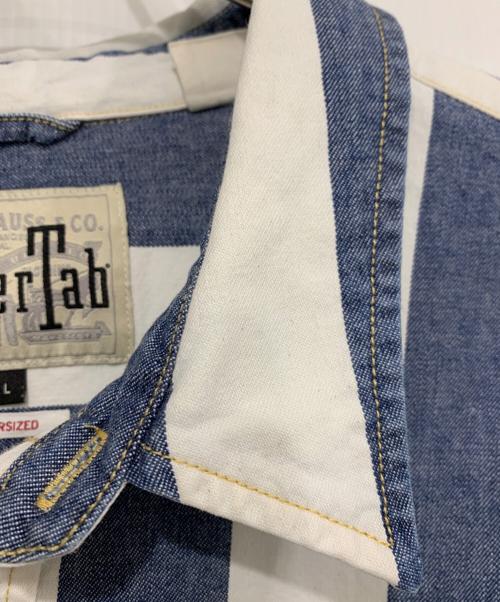SILVERTAB（シルバータブ）SILVERTAB (シルバータブ) 長袖シャツ ホワイト×ブルー サイズ:Lの古着・服飾アイテム