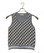 TORY BURCHトリーバーチ）の古着「ニットベスト」｜ホワイト×スカイブルー
