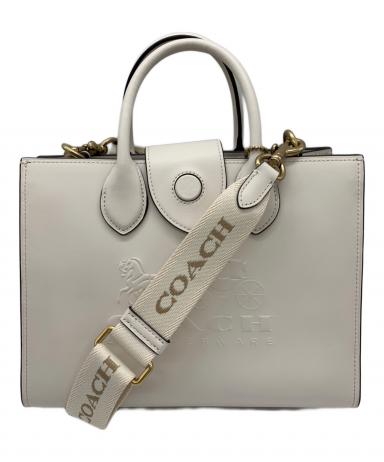 中古・古着通販】COACH (コーチ) 2WAYバッグ ホワイト｜ブランド・古着 