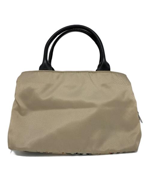 BURBERRY BLUE LABEL（バーバリー ブルー レーベル）BURBERRY BLUE LABEL (バーバリー ブルー レーベル) ノヴァチェック切替ナイロンハンドバッグ ベージュの古着・服飾アイテム