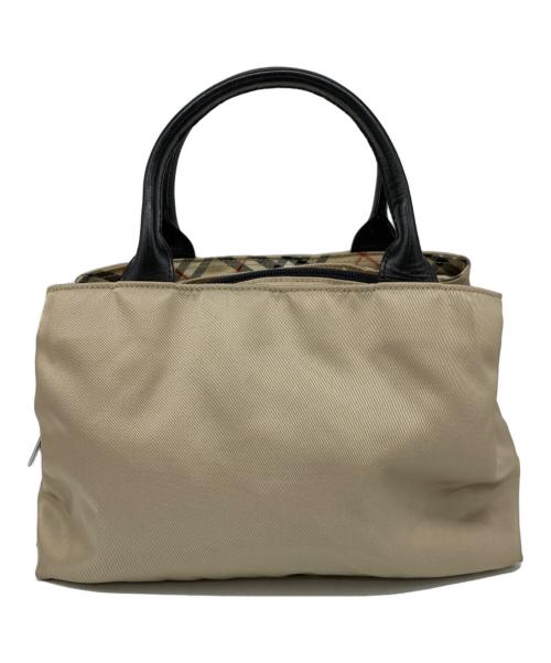 BURBERRY BLUE LABEL（バーバリー ブルー レーベル）BURBERRY BLUE LABEL (バーバリー ブルー レーベル) ノヴァチェック切替ナイロンハンドバッグ ベージュの古着・服飾アイテム