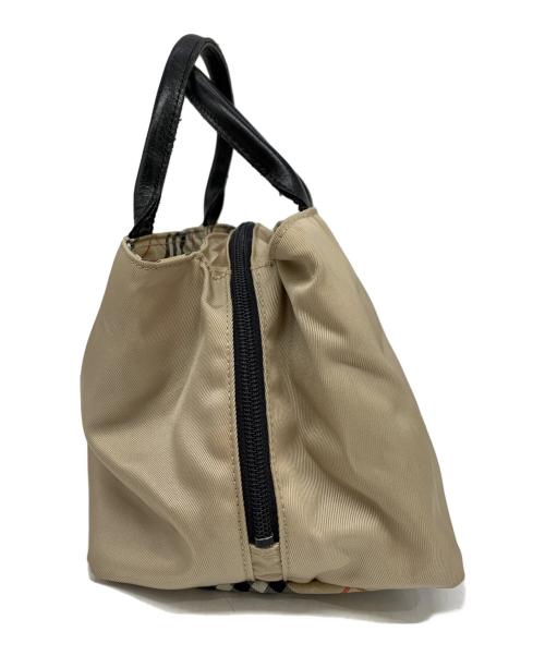 BURBERRY BLUE LABEL（バーバリー ブルー レーベル）BURBERRY BLUE LABEL (バーバリー ブルー レーベル) ノヴァチェック切替ナイロンハンドバッグ ベージュの古着・服飾アイテム