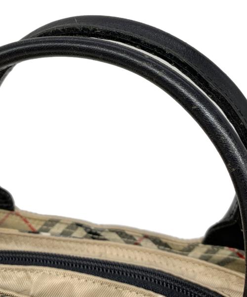 BURBERRY BLUE LABEL（バーバリー ブルー レーベル）BURBERRY BLUE LABEL (バーバリー ブルー レーベル) ノヴァチェック切替ナイロンハンドバッグ ベージュの古着・服飾アイテム