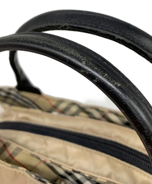 BURBERRY BLUE LABEL（バーバリー ブルー レーベル）BURBERRY BLUE LABEL (バーバリー ブルー レーベル) ノヴァチェック切替ナイロンハンドバッグ ベージュの古着・服飾アイテム