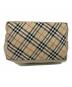 中古・古着 BURBERRY BLUE LABEL (バーバリー ブルー レーベル) ノヴァチェック切替ナイロンハンドバッグ ベージュ：8000円