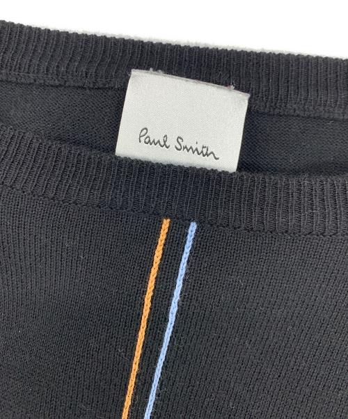 PAUL SMITH（ポールスミス）Paul Smith (ポールスミス) アーティストストライプクルーネックニット ブラック サイズ:Mの古着・服飾アイテム