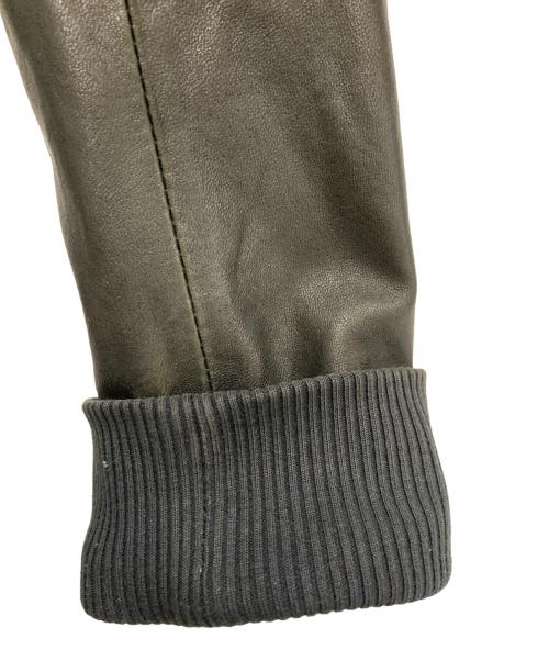 DIESEL（ディーゼル）DIESEL (ディーゼル) ラムレザースリーブジップパーカー ブラック サイズ:Sの古着・服飾アイテム