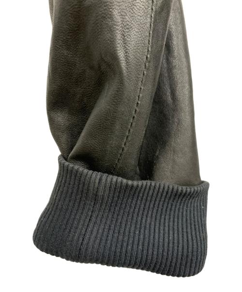DIESEL（ディーゼル）DIESEL (ディーゼル) ラムレザースリーブジップパーカー ブラック サイズ:Sの古着・服飾アイテム