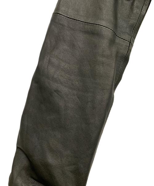 DIESEL（ディーゼル）DIESEL (ディーゼル) ラムレザースリーブジップパーカー ブラック サイズ:Sの古着・服飾アイテム