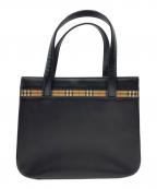 BURBERRYバーバリー）の古着「ノバチェックハンドバッグ」｜ブラック
