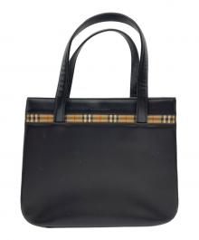 BURBERRY（バーバリー）の古着「ノバチェックハンドバッグ」｜ブラック