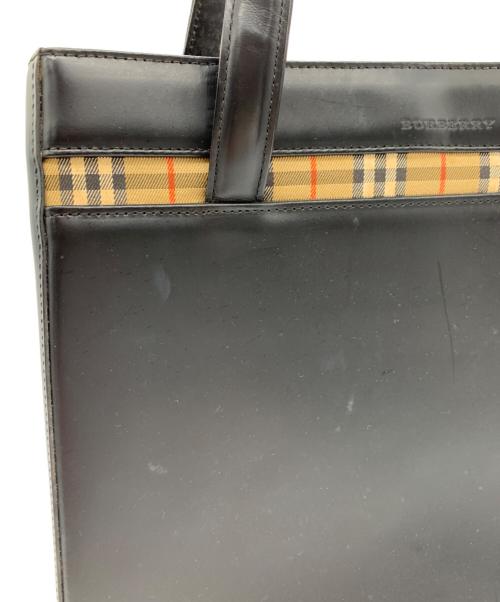 BURBERRY（バーバリー）BURBERRY (バーバリー) ノバチェックハンドバッグ ブラックの古着・服飾アイテム