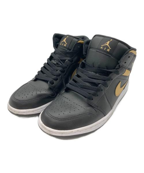 NIKE（ナイキ）NIKE (ナイキ) Air Jordan 1 Mid Black/Metallic Gold ブラック サイズ:US7.5の古着・服飾アイテム