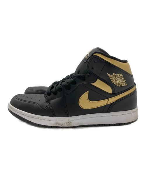 NIKE（ナイキ）NIKE (ナイキ) Air Jordan 1 Mid Black/Metallic Gold ブラック サイズ:US7.5の古着・服飾アイテム