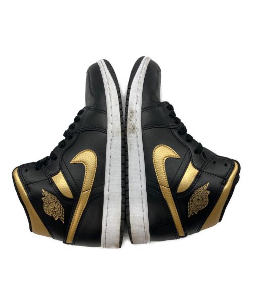 NIKE（ナイキ）NIKE (ナイキ) Air Jordan 1 Mid Black/Metallic Gold ブラック サイズ:US7.5の古着・服飾アイテム