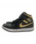 NIKE (ナイキ) Air Jordan 1 Mid Black/Metallic Gold ブラック サイズ:US7.5：8000円