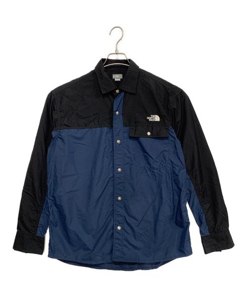 THE NORTH FACE（ザ ノース フェイス）THE NORTH FACE (ザ ノース フェイス) L⁄S NUPTSE SHIRT ネイビー×ブラック サイズ:Mの古着・服飾アイテム