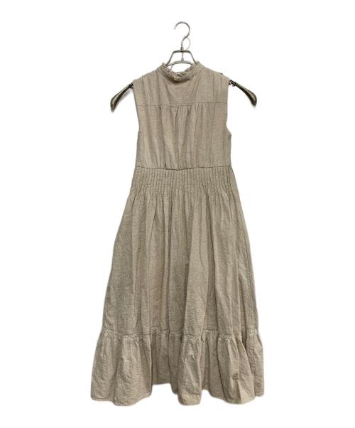 HER LIP TO（ハーリップトゥ）Her lip to (ハーリップトゥ) ノースリーブ・キャミソールワンピース ベージュ サイズ:Mの古着・服飾アイテム