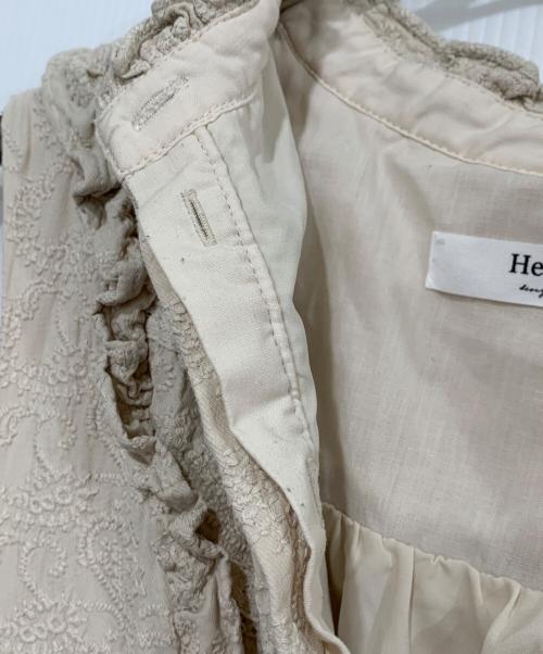 HER LIP TO（ハーリップトゥ）Her lip to (ハーリップトゥ) ノースリーブ・キャミソールワンピース ベージュ サイズ:Mの古着・服飾アイテム