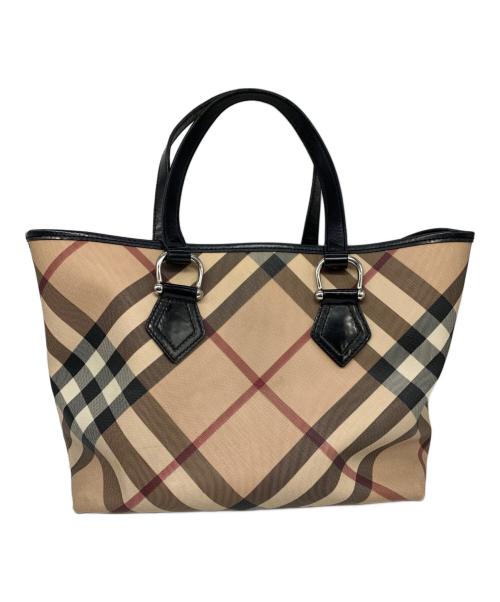 BURBERRY（バーバリー）BURBERRY (バーバリー) トートバッグ ブラック×ベージュの古着・服飾アイテム