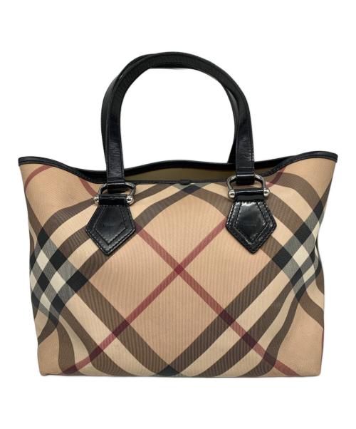 BURBERRY（バーバリー）BURBERRY (バーバリー) トートバッグ ブラック×ベージュの古着・服飾アイテム