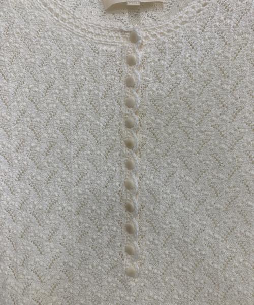 LA MAILLE SEZANE（ラ マイユ セザンヌ）LA MAILLE SEZANE (ラ マイユ セザンヌ) 薄手ニット ホワイト サイズ:XXXLの古着・服飾アイテム