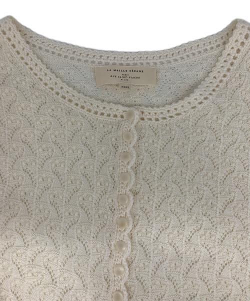 LA MAILLE SEZANE（ラ マイユ セザンヌ）LA MAILLE SEZANE (ラ マイユ セザンヌ) 薄手ニット ホワイト サイズ:XXXLの古着・服飾アイテム