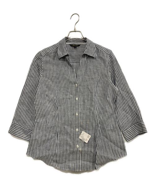 BROOKS BROTHERS（ブルックスブラザーズ）BROOKS BROTHERS (ブルックスブラザーズ) リネンシャツ グレー×ホワイト サイズ:USA8の古着・服飾アイテム