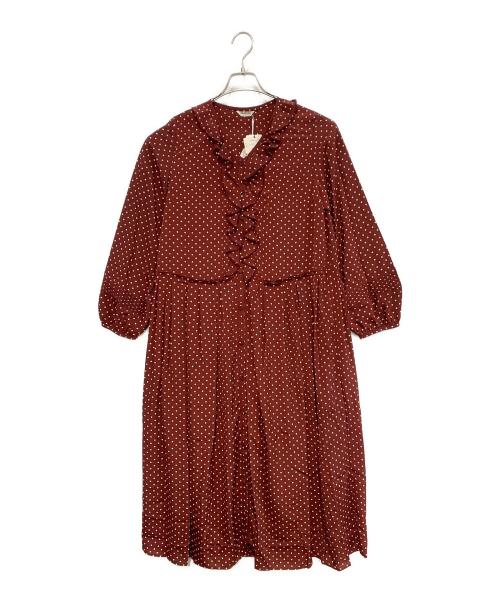 INGEBORG（インゲボルグ）INGEBORG (インゲボルグ) 長袖ワンピース エンジ サイズ:- 未使用品の古着・服飾アイテム