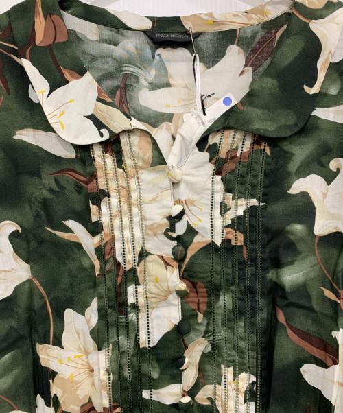 INGEBORG（インゲボルグ）INGEBORG (インゲボルグ) 長袖ワンピース グリーン サイズ:4　11号の古着・服飾アイテム