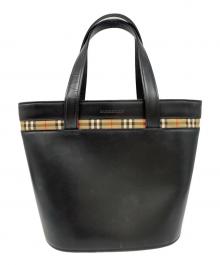 BURBERRY（バーバリー）の古着「ハンドバッグ」｜ベージュ×ブラック