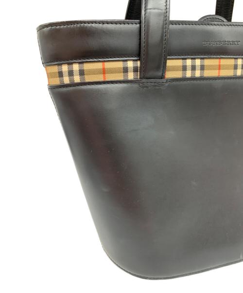 BURBERRY（バーバリー）BURBERRY (バーバリー) ハンドバッグ ベージュ×ブラックの古着・服飾アイテム