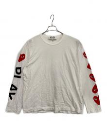 PLAY COMME des GARCONS（プレイコムデギャルソン）の古着「長袖カットソー」｜ホワイト×レッド
