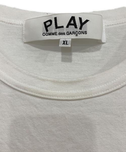 PLAY COMME des GARCONS（プレイコムデギャルソン）PLAY COMME des GARCONS (プレイコムデギャルソン) 長袖カットソー ホワイト×レッド サイズ:XLの古着・服飾アイテム