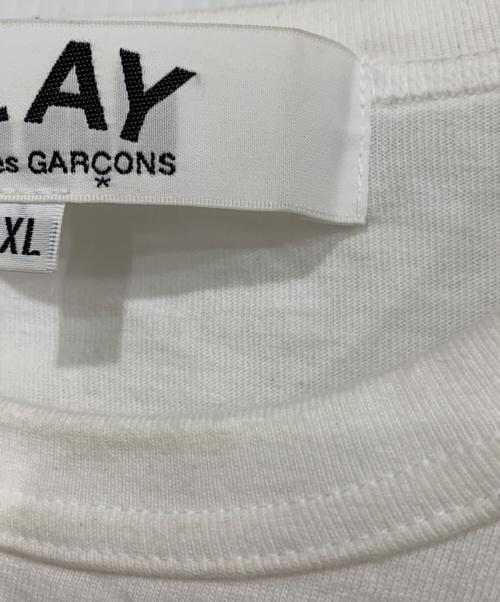 PLAY COMME des GARCONS（プレイコムデギャルソン）PLAY COMME des GARCONS (プレイコムデギャルソン) 長袖カットソー ホワイト×レッド サイズ:XLの古着・服飾アイテム