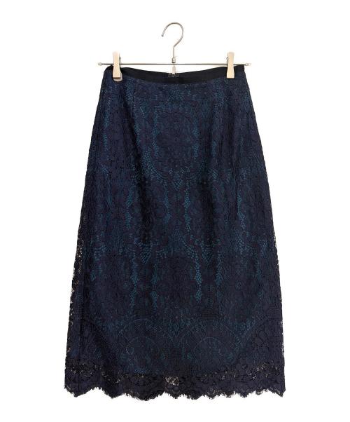 Loulou Willoughby（ルルウィルビー）Loulou Willoughby (ルルウィルビー) レースコンビスカート ネイビー サイズ:2の古着・服飾アイテム