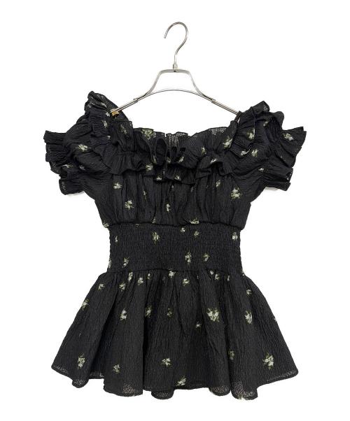 Snidel（スナイデル）Snidel (スナイデル) オフショルフリルブラウス ブラック サイズ:one sizeの古着・服飾アイテム