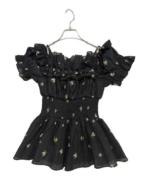 Snidel（スナイデル）Snidel (スナイデル) オフショルフリルブラウス ブラック サイズ:one sizeの古着・服飾アイテム