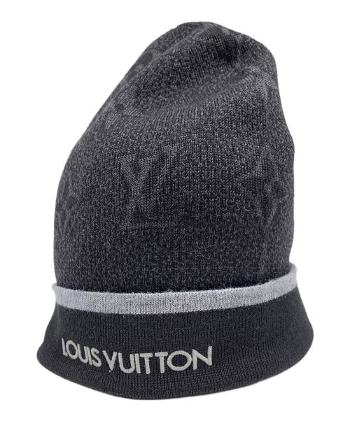 LOUIS VUITTON（ルイ ヴィトン）LOUIS VUITTON (ルイ ヴィトン) ニット帽 ブラック×グレーの古着・服飾アイテム