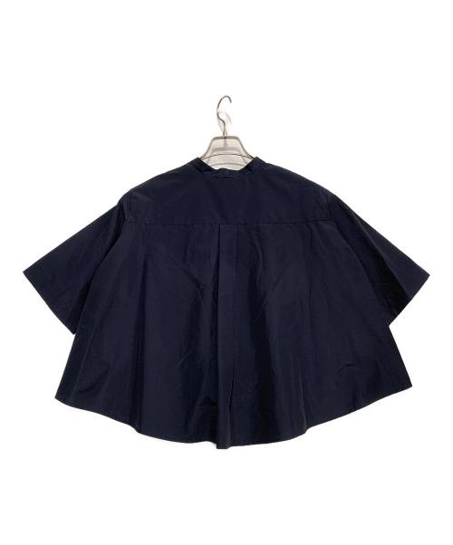 MICHEL KLEIN（ミッシェルクラン）MICHEL KLEIN (ミッシェルクラン) 半袖ブラウス ネイビー サイズ:38の古着・服飾アイテム