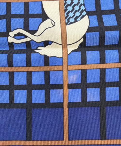 HERMES（エルメス）HERMES (エルメス) シルクスカーフ ネイビーの古着・服飾アイテム