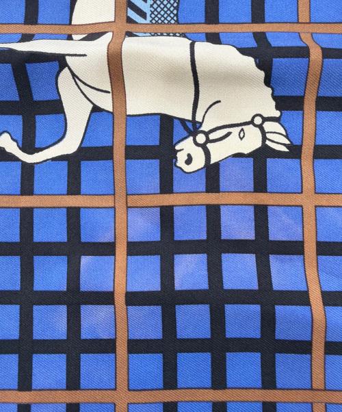 HERMES（エルメス）HERMES (エルメス) シルクスカーフ ネイビーの古着・服飾アイテム