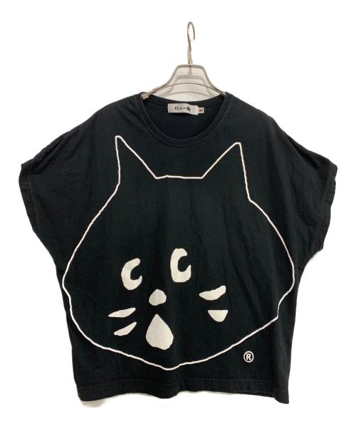 にゃー（ニャー）にゃー (ニャー) ノースリーブカットソー ブラック サイズ:Mの古着・服飾アイテム