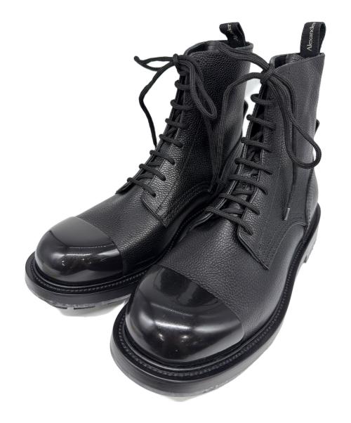 ALEXANDER McQUEEN（アレキサンダーマックイーン）ALEXANDER McQUEEN (アレキサンダーマックイーン) Leather Ankle Boots ブラック サイズ:43の古着・服飾アイテム