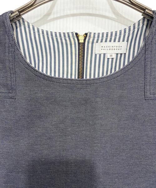 MACKINTOSH PHILOSOPHY（マッキントッシュ フィロソフィー）MACKINTOSH PHILOSOPHY (マッキントッシュ フィロソフィー) 半袖ワンピース ブルー サイズ:Mの古着・服飾アイテム