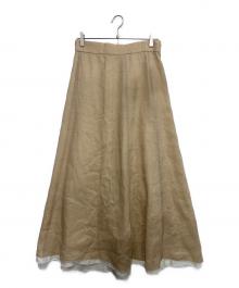 YLEVE（イレーヴ）の古着「ROYAL RAMIE BROAD SKIRT」｜ベージュ