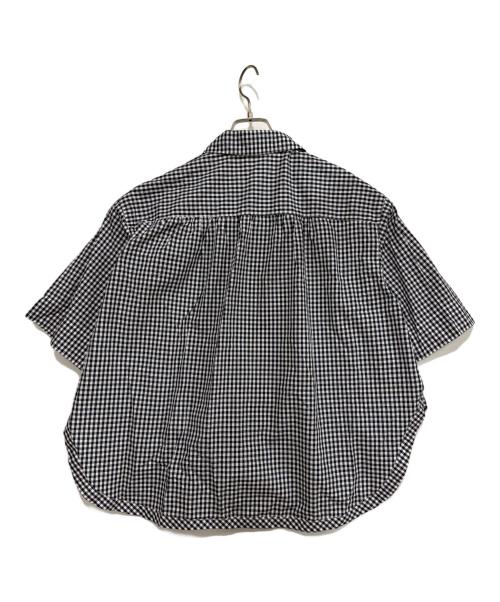 M'S HANNAH（ミズ・ハンナ）M'S HANNAH (ミズ・ハンナ) 半袖シャツ ホワイト×ネイビー サイズ:38~40号の古着・服飾アイテム