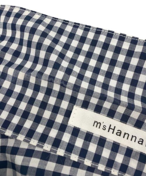 M'S HANNAH（ミズ・ハンナ）M'S HANNAH (ミズ・ハンナ) 半袖シャツ ホワイト×ネイビー サイズ:38~40号の古着・服飾アイテム