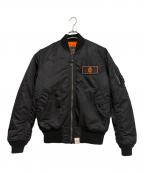 ALPHA×GIANTSアルファ×ジャイアンツ）の古着「MA-1フライトジャケット」｜ブラック