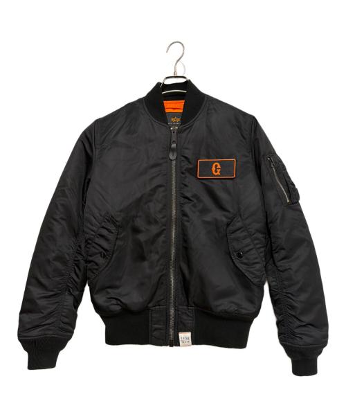 ALPHA（アルファ）ALPHA (アルファ) GIANTS (ジャイアンツ) MA-1フライトジャケット ブラック サイズ:Mの古着・服飾アイテム
